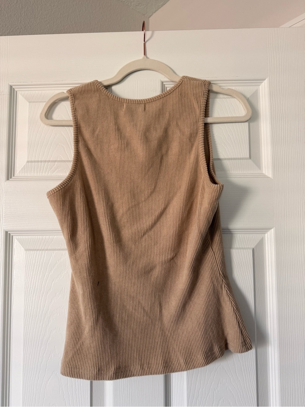 Cupshe Beige Ribbed Button-Front Tank - Picture 5 of 5